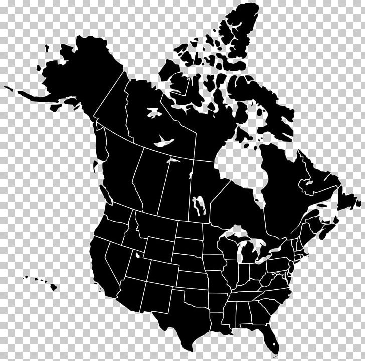 United States Canada Blank Map PNG, Clipart, America, Americas, Art, Black, Black And White Free PNG Download