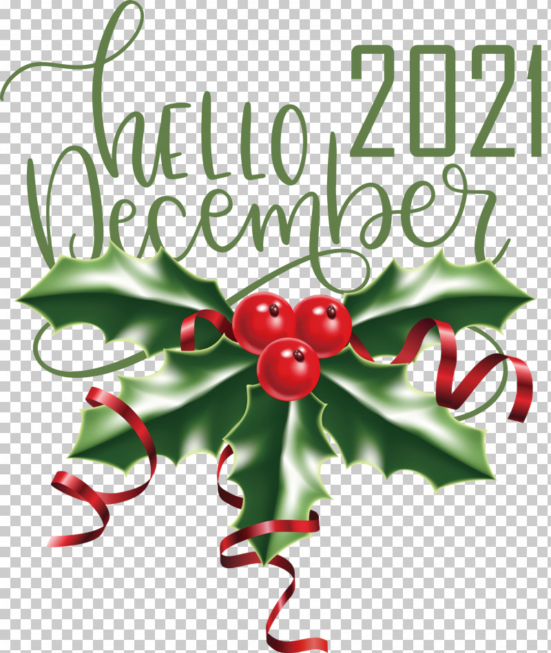 Hello December December Winter PNG, Clipart, Bauble, Christmas Day, Christmas Decoration, Common Holly, December Free PNG Download