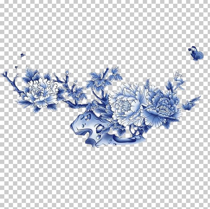 Blue And White Pottery Blue And White Porcelain Ceramic Sun Wind Decoration PNG, Clipart, Art, Blue, Blue And White Porcelain, Blue And White Pottery, Branch Free PNG Download