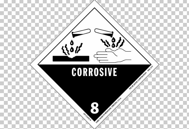 HAZMAT Class 8 Corrosive Substances Label Dangerous Goods Placard PNG, Clipart, Acid, Angle, Area, Black, Black And White Free PNG Download