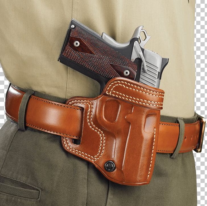 Gun Holsters Thumb Break Firearm Paddle Holster M1911 Pistol PNG, Clipart, Avenger, Belt, Brown, Buckle, Concealed Carry Free PNG Download