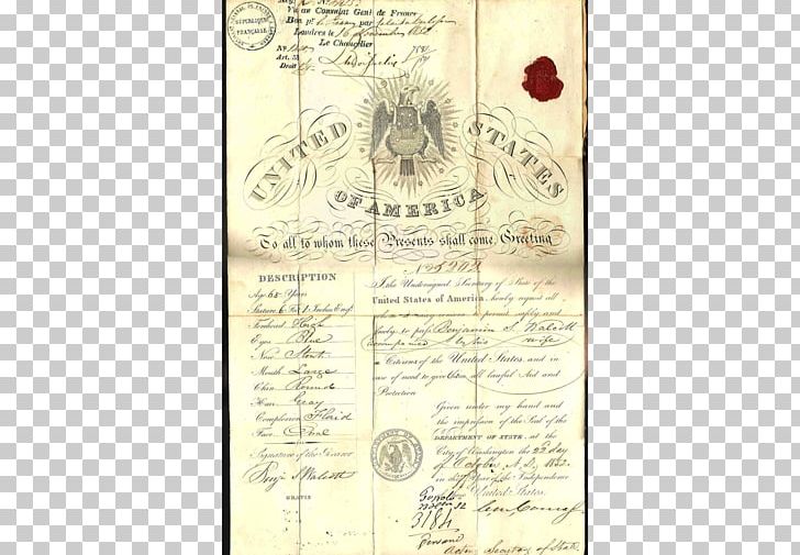 United States 1800s Document 18th Century Passport PNG, Clipart, 18th Century, 19th Century, 1800s, Autobiography Of Benjamin Franklin, Document Free PNG Download