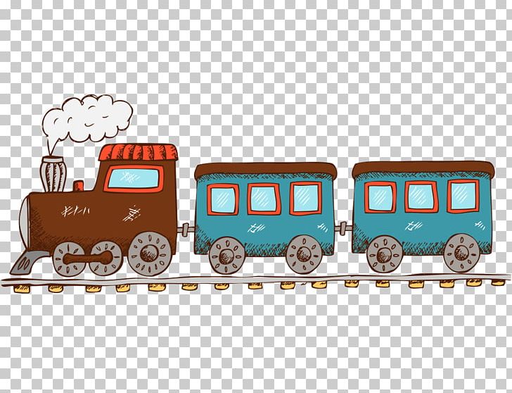 Train Rail Transport Steam Locomotive Illustration PNG, Clipart, Cartoon, Childrens Videos, Comics, Hand, Hand Painted Free PNG Download