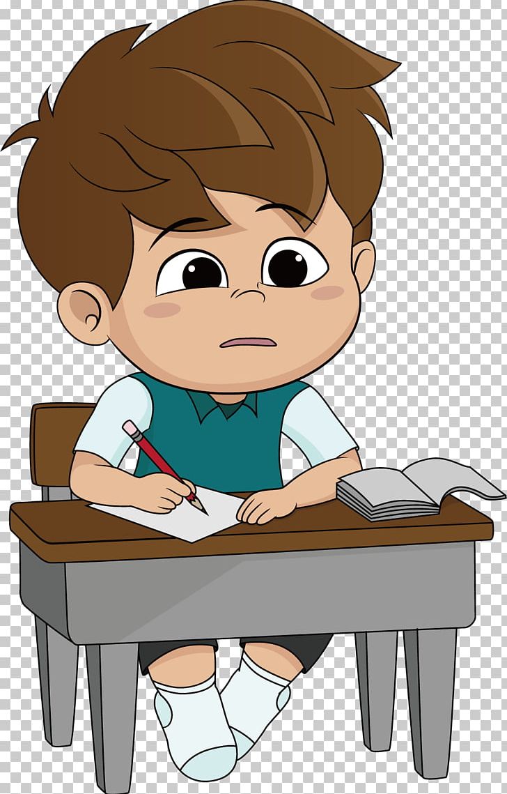 Cartoon Homework Illustration PNG, Clipart, Arm, Boy, Child, Clip Art, Comics Free PNG Download