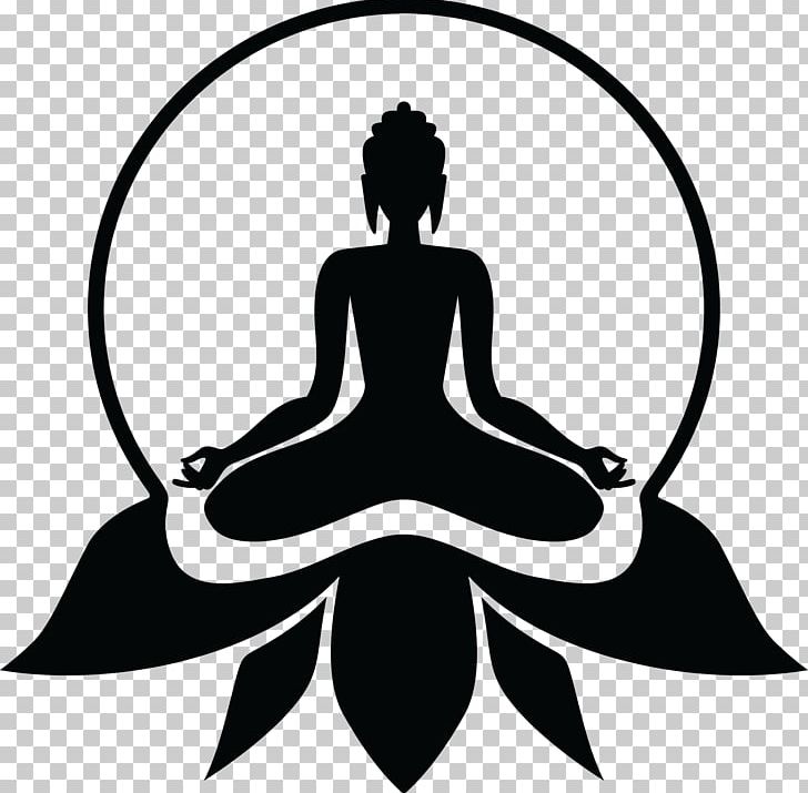 Yoga Symbol Buddhism Lotus Position PNG, Clipart, Artwork, Black And White, Buddhism, Buddhist Meditation, Buddhist Symbolism Free PNG Download