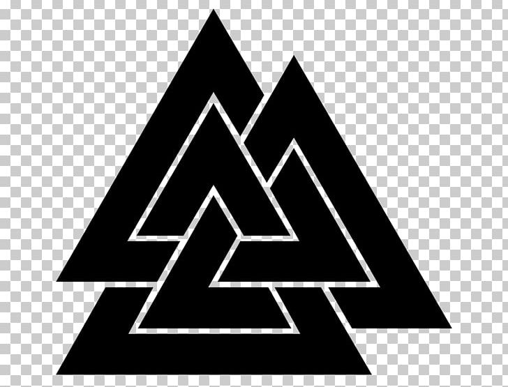 Odin Valknut Viking Age Old Norse Symbol PNG, Clipart, Angle, Area, Black And White, Brand, Germanic Peoples Free PNG Download