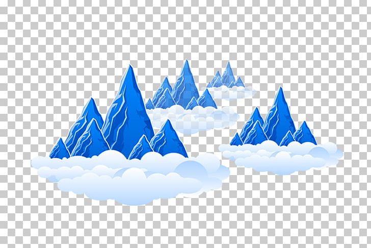 Euclidean Mountain Adobe Illustrator PNG, Clipart, Afterglow, Blue, Blue Iceberg, Cartoon Iceberg, Cloud Free PNG Download