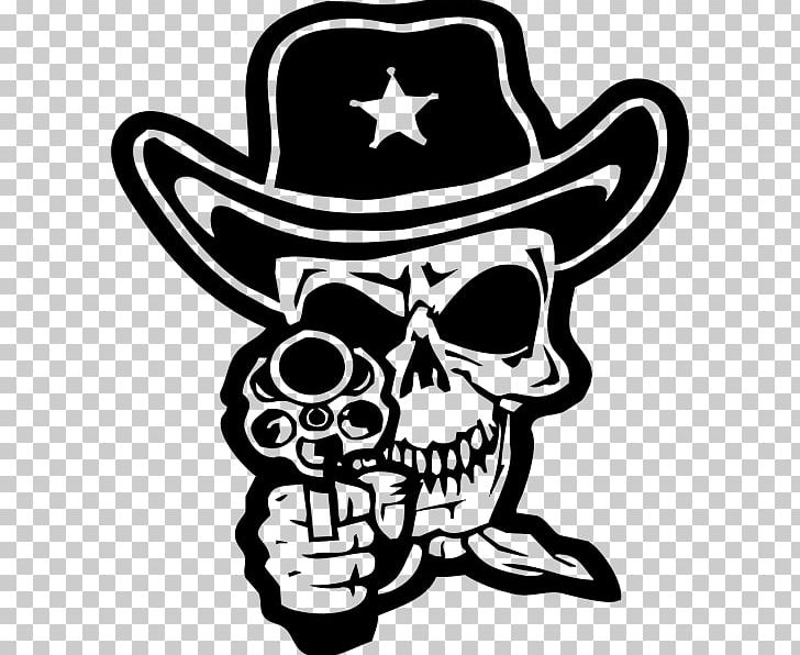 Skull Decal Cowboy Hat T-shirt PNG, Clipart, Artwork, Black And White, Bone, Clip Art, Clothing Free PNG Download