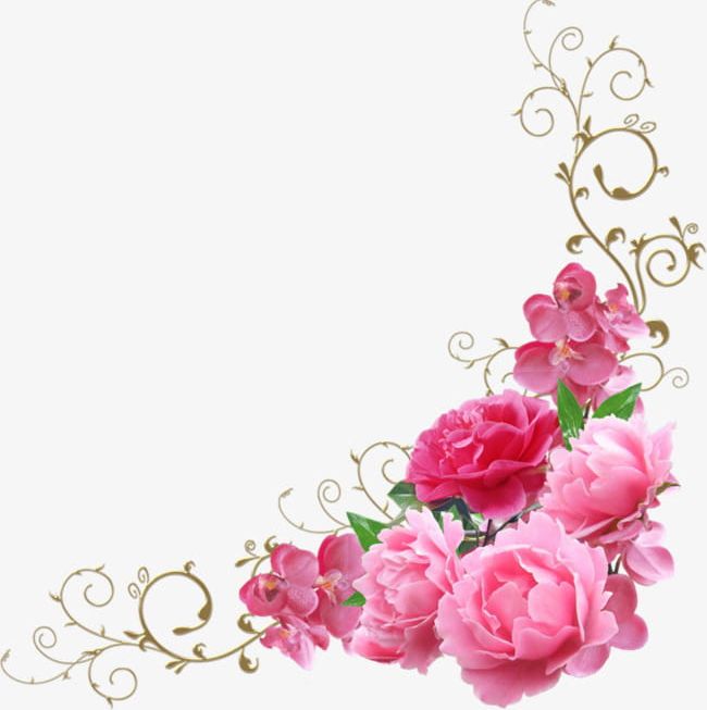 Pink Flowers Decorate The Corners PNG, Clipart, Backgrounds, Bouquet, Corner, Corners Clipart, Decorate Clipart Free PNG Download