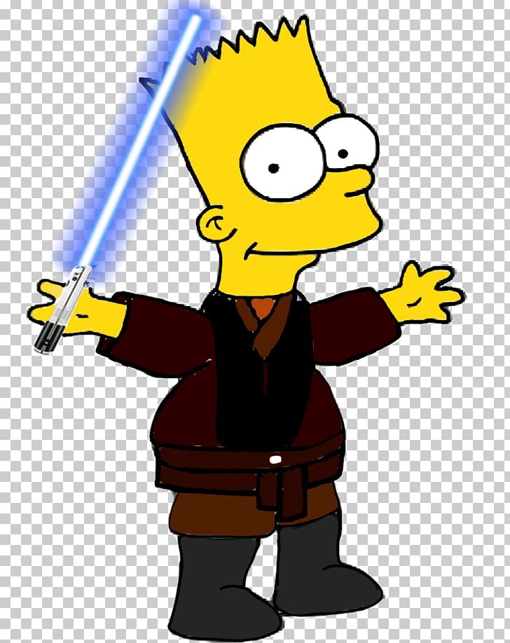 Bart Simpson Jedi Star Wars Fan Art PNG, Clipart, Angle, Art, Artwork, Bart Simpson, Cartoon Free PNG Download