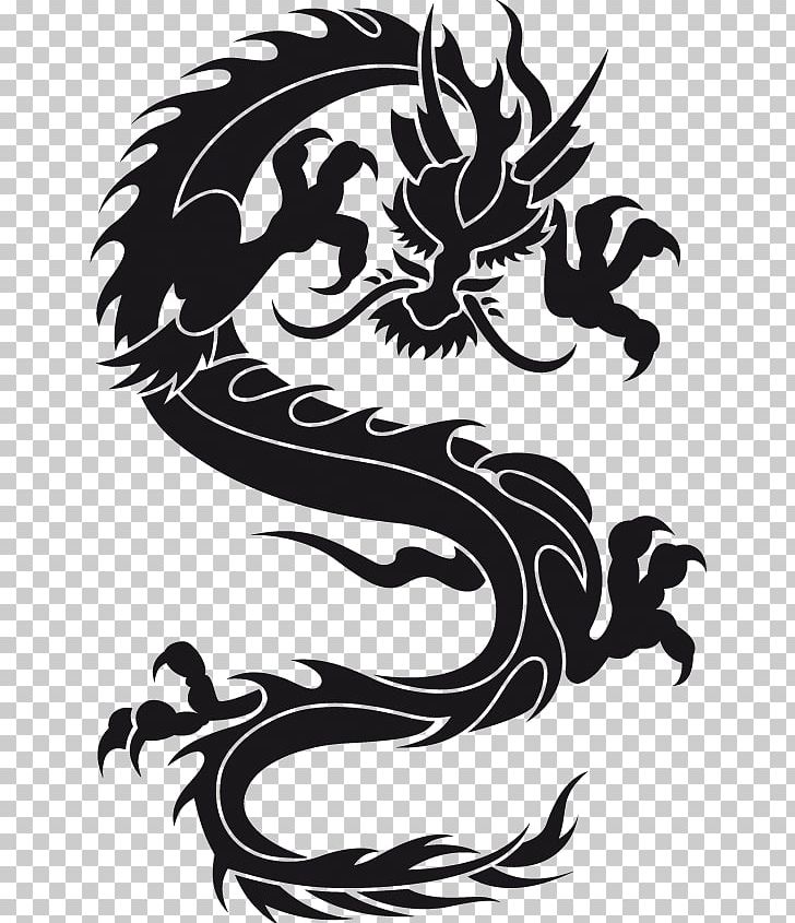 Car Wall Decal Bumper Sticker PNG, Clipart, Art, Black And White, Chinese Dragon, Decal, Dragon Free PNG Download