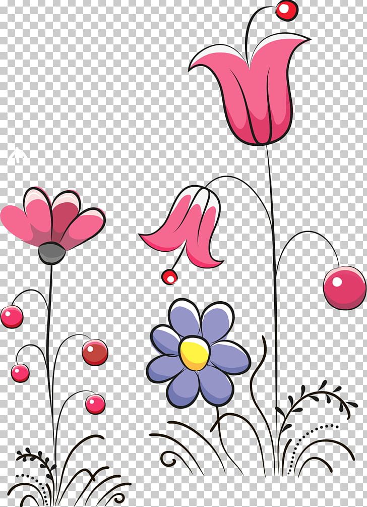 Cartoon Floral Design Illustration PNG, Clipart, Bird, Branch, Color, Encapsulated Postscript, Flower Free PNG Download