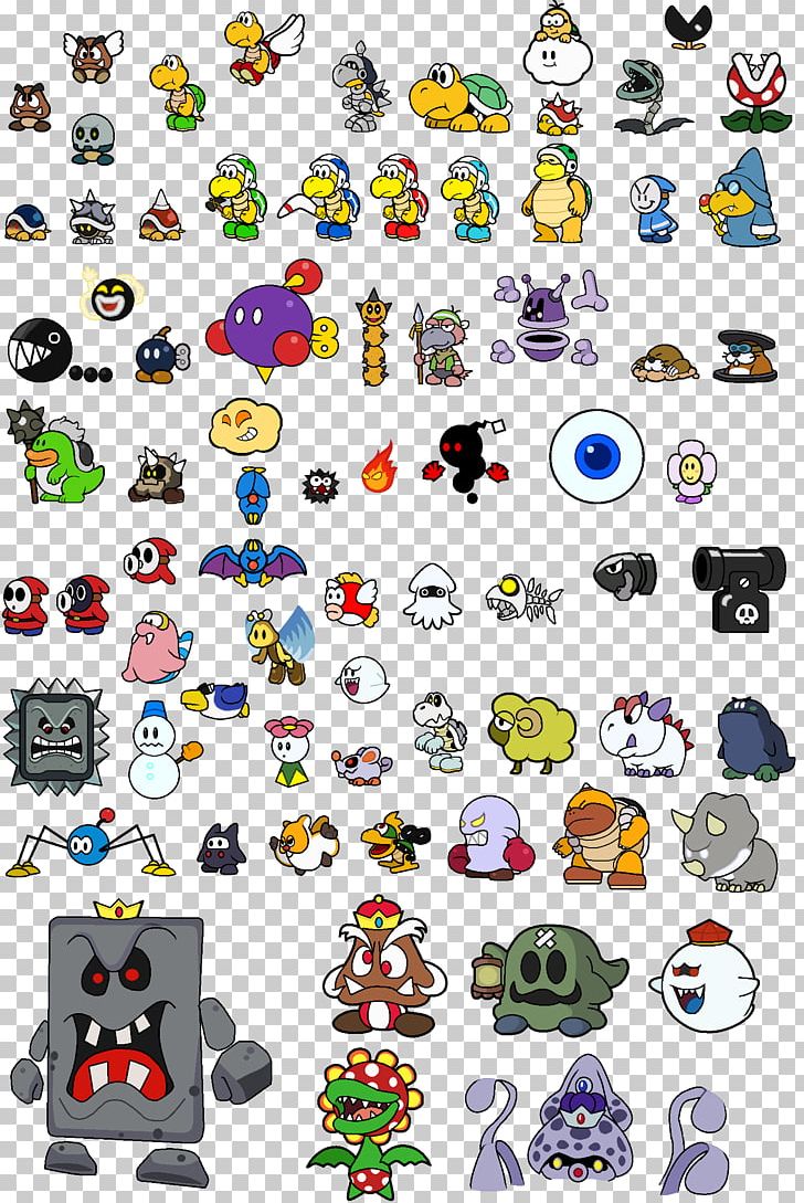 Super Mario Bros. Super Paper Mario Paper Mario: Sticker Star Toad PNG, Clipart, Bowser, Cartoon, Emoticon, Goomba, Heroes Free PNG Download