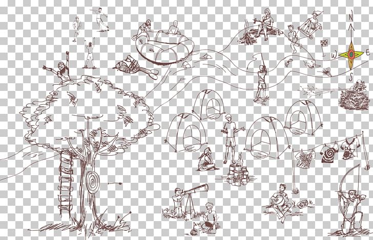 Summer Camp Camping Tent Sketch PNG, Clipart, Adolescence, Area, Art, Artwork, Black And White Free PNG Download