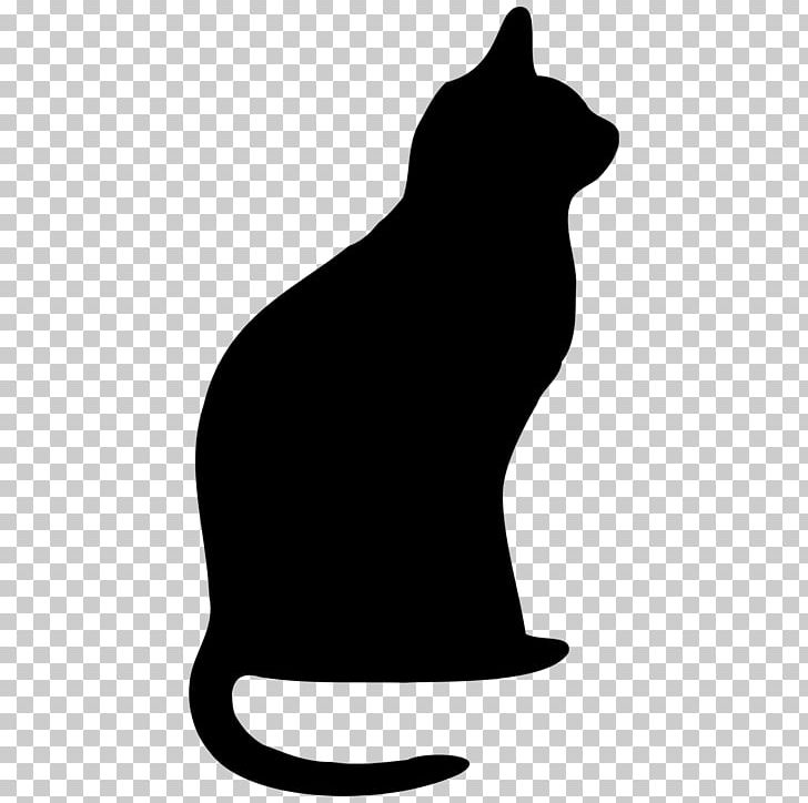 Black Cat Kitten Silhouette PNG, Clipart, Animals, Black, Black And ...