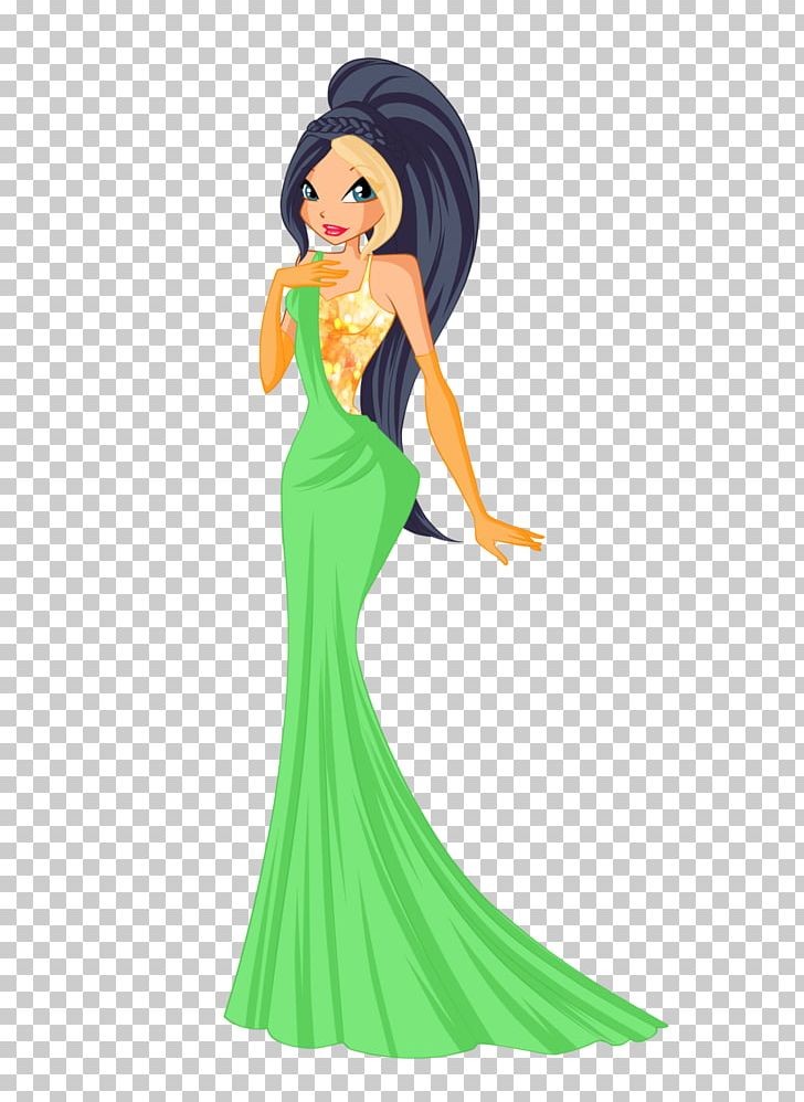 Green Gown Fashion Design Barbie PNG, Clipart, Animated Cartoon, Art, Barbie, Character, Costume Free PNG Download