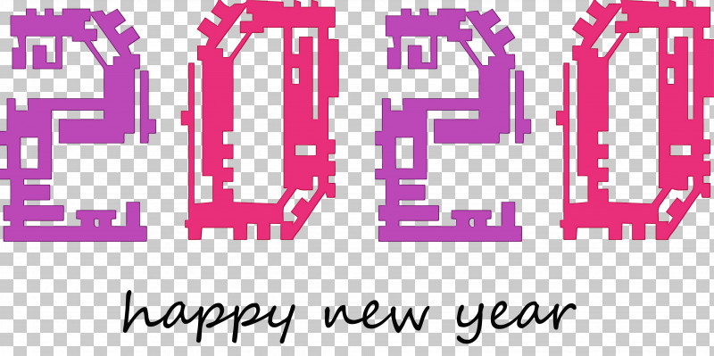 Text Pink Font Magenta Purple PNG, Clipart, Happy New Year 2020, Line, Logo, Magenta, New Year 2020 Free PNG Download