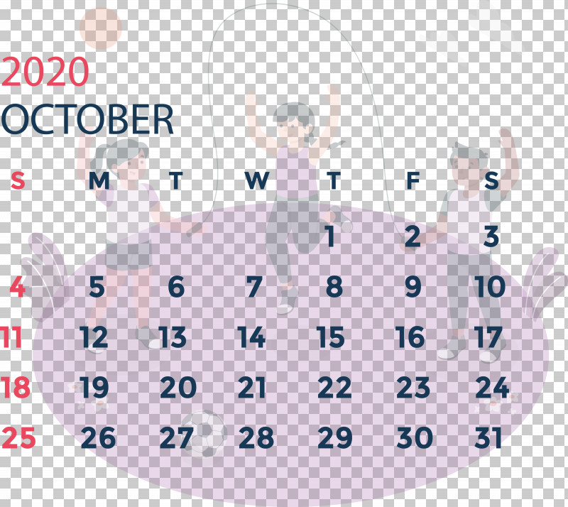October 2020 Calendar October 2020 Printable Calendar PNG, Clipart, Area, Behavior, Biology, Calendar System, Cartoon Free PNG Download