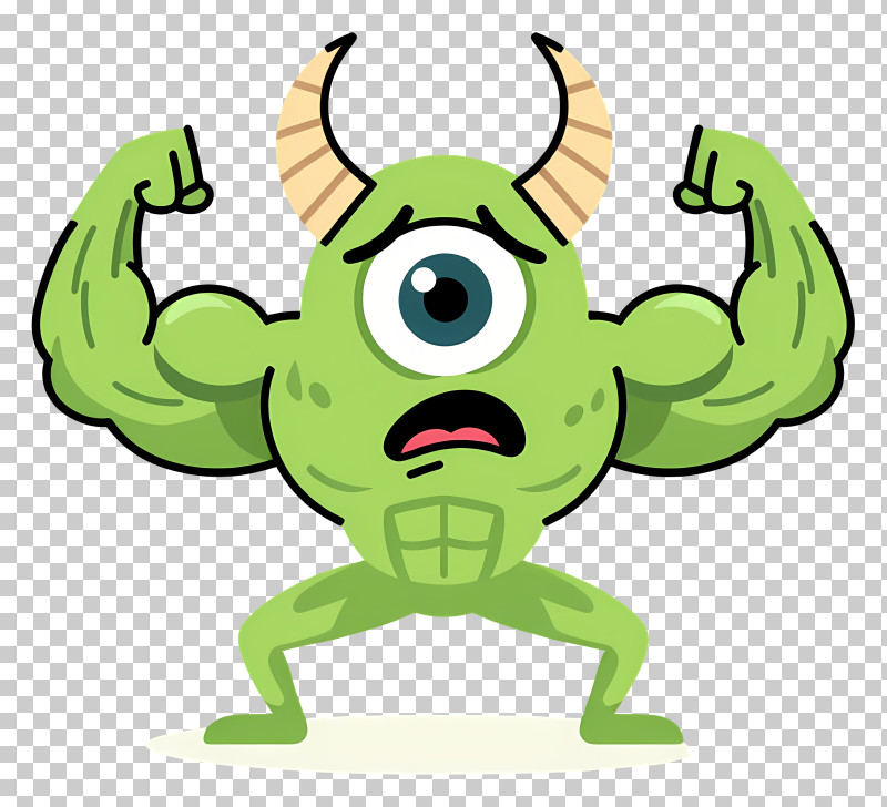 Mike Wazowski - Muscular One-Eyed Green Monster PNG