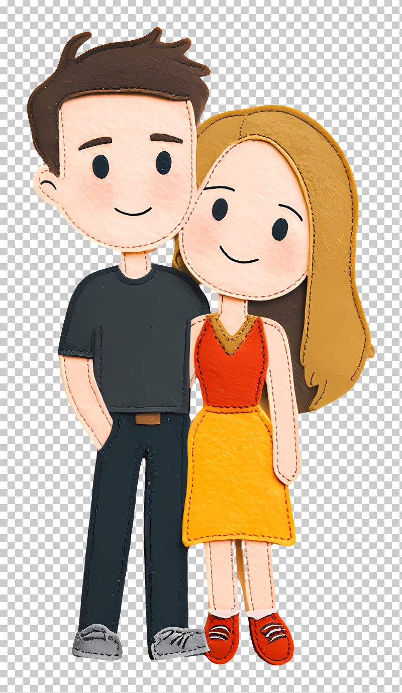 Cute Couple - Happy Cartoon Couple PNG