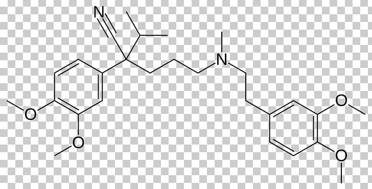 Verapamil Calcium Channel Blocker Structure Sildenafil Pharmaceutical Drug PNG, Clipart, Angle, Area, Auto Part, Black And White, Calcium Channel Free PNG Download