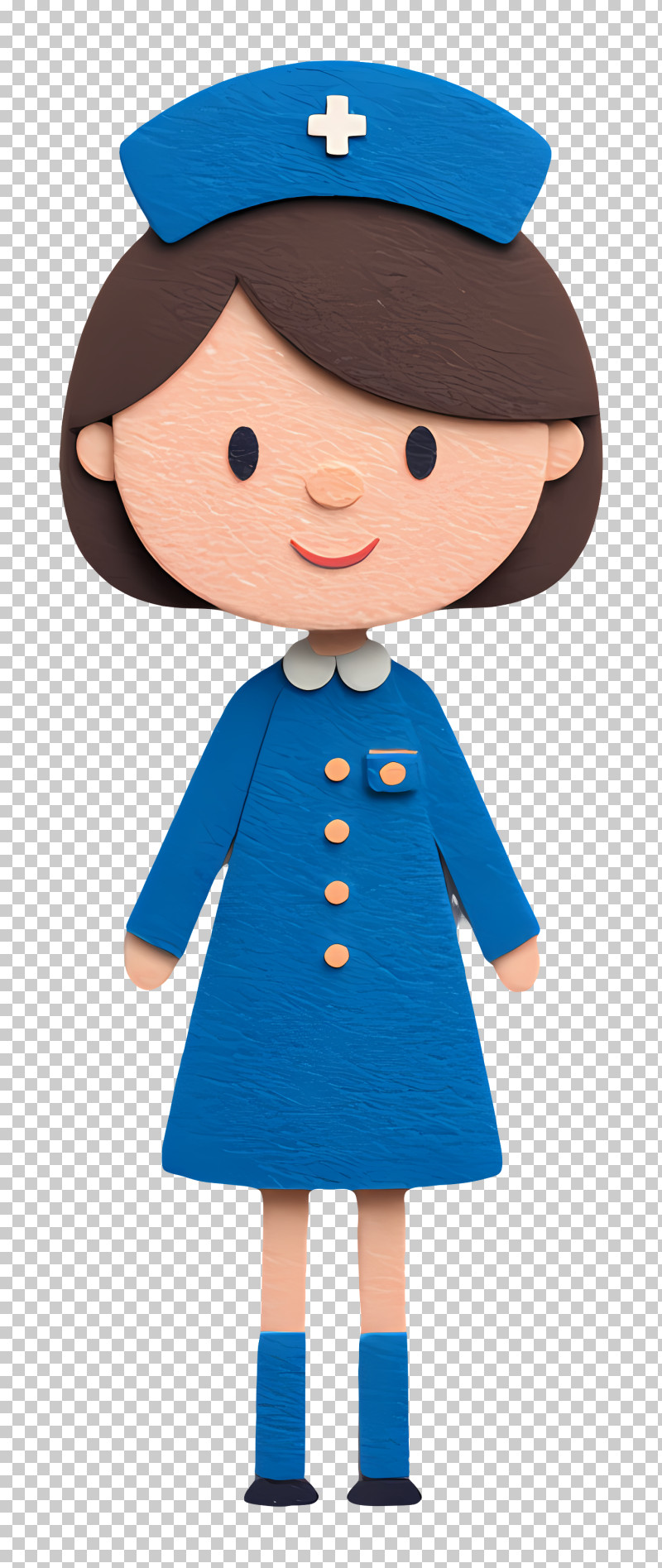 Nurse In Blue Uniform - Blue Nurse Cartoon Character PNG