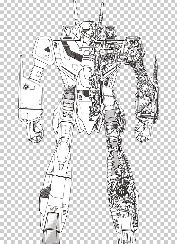 The Super Dimension Fortress Macross Robotech: The Macross Saga Mecha PNG, Clipart, Arm, Armour, Artwork, Black And White, Blueprint Free PNG Download