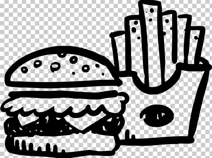 Hamburger French Fries Fast Food Junk Food Fish And Chips PNG, Clipart, Area, Artwork, Black And White, Cheeseburger, Computer Icons Free PNG Download