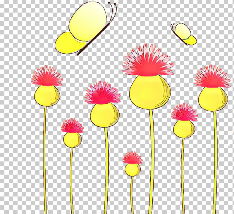 Yellow Flower Pink Plant Line PNG, Clipart, Cut Flowers, Flower, Line, Pink, Plant Free PNG Download