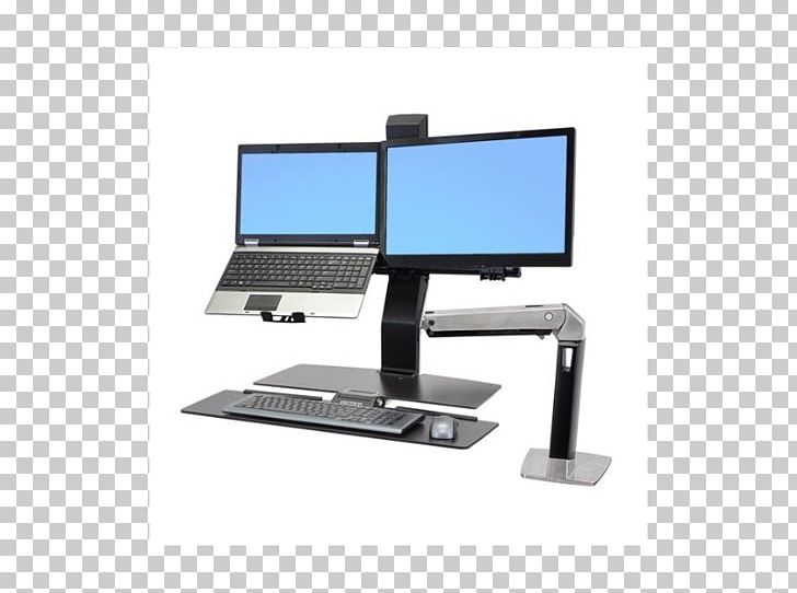 Laptop Computer Keyboard Ergotron WorkFit-S Dual With Worksurface+ Ergotron WorkFit PNG, Clipart, Angle, Computer, Computer Hardware, Computer Keyboard, Computer Monitor Free PNG Download