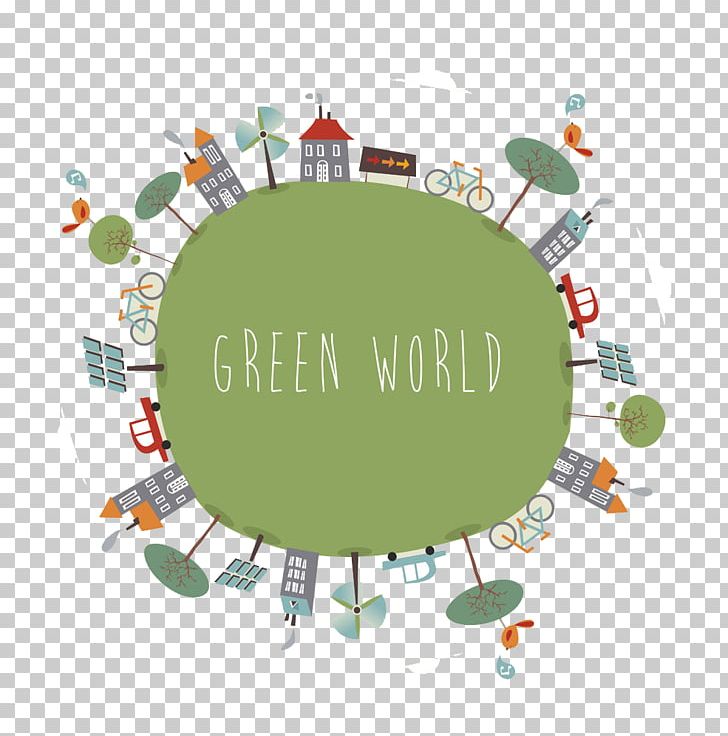 World Cartoon Illustration PNG, Clipart, Area, Background Green, Building, Cartoon, Circle Free PNG Download