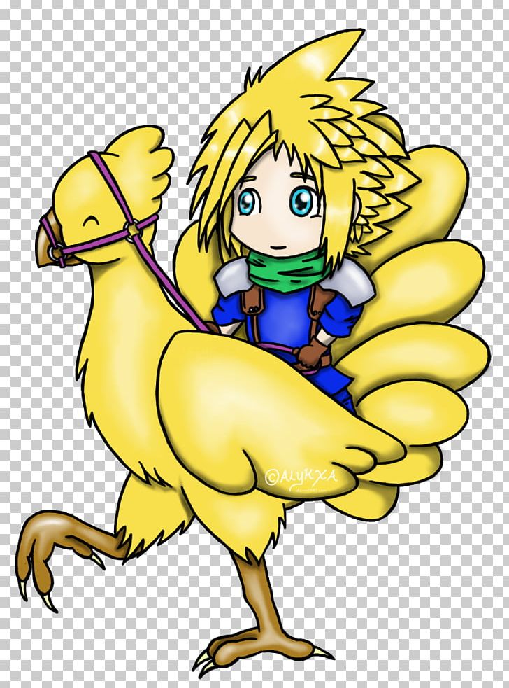 Cloud Strife Tifa Lockhart Chocobo Final Fantasy VII Remake PNG, Clipart, Art, Artwork, Beak, Bird, Character Free PNG Download