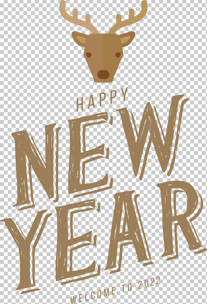 Happy New Year 2022 2022 New Year 2022 PNG, Clipart, Antler, Biology, Deer, Logo, Meter Free PNG Download