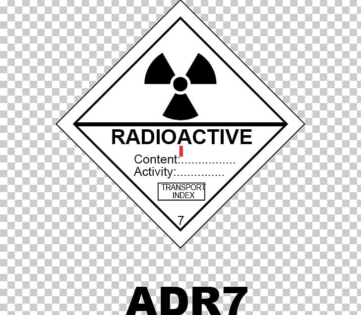 HAZMAT Class 7 Radioactive Substances Dangerous Goods Sticker Label Radioactive Decay PNG, Clipart, Black And White, Brand, Combustibility And Flammability, Dangerous Goods, Decal Free PNG Download
