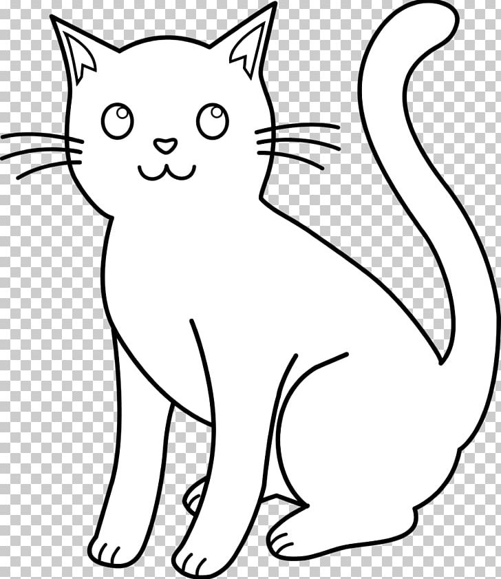 clipart kitten black and white