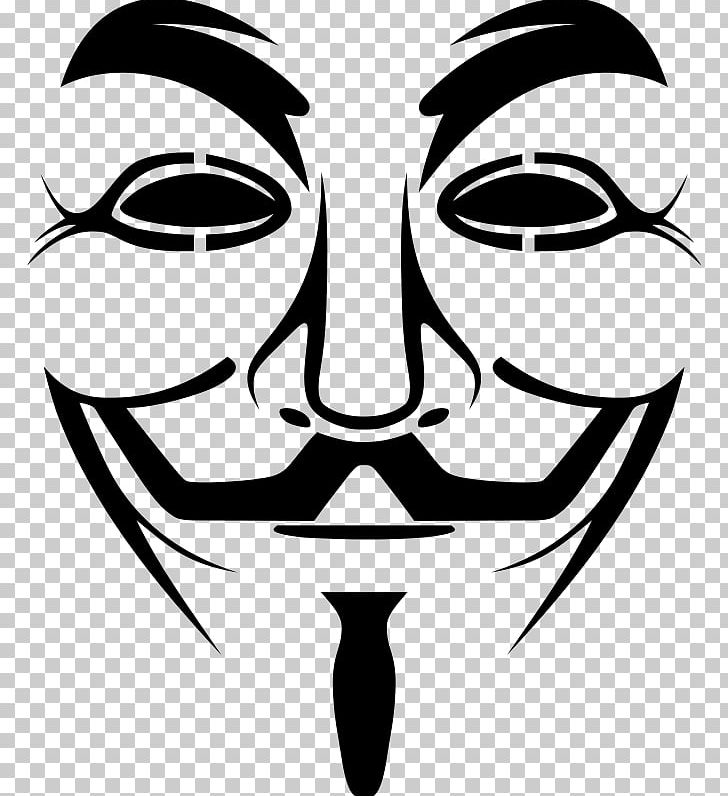 Guy Fawkes Mask Anonymous PNG, Clipart, Anonymity, Anonymous, Art, Artwork, Black And White Free PNG Download