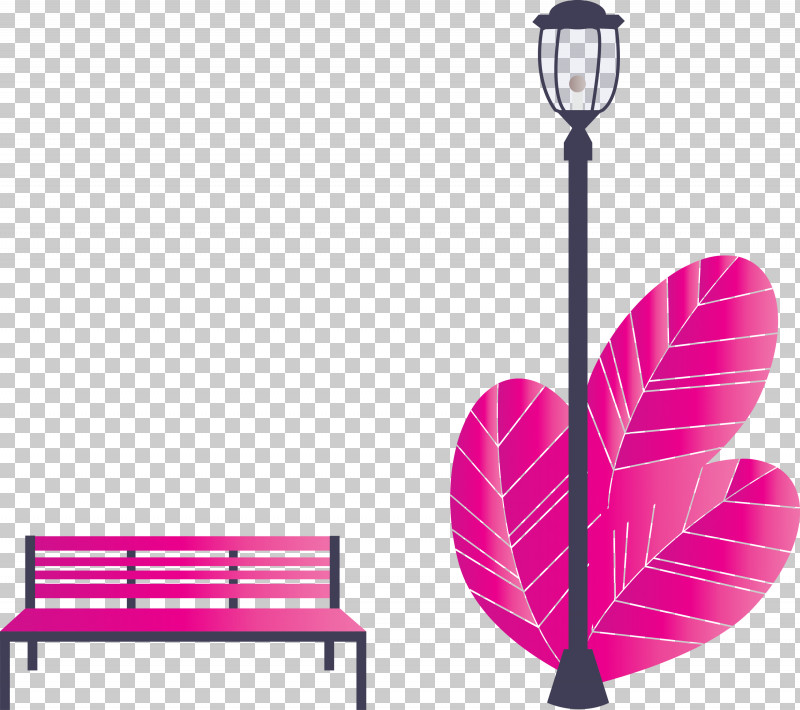 Street Light Park Bench PNG, Clipart, Furniture, Leaf, Magenta, Park Bench, Pink Free PNG Download