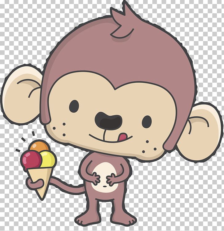 Ice Cream Ape Monkey Cartoon PNG, Clipart, Animals, Animation, Banana, Boy Cartoon, Carnivoran Free PNG Download