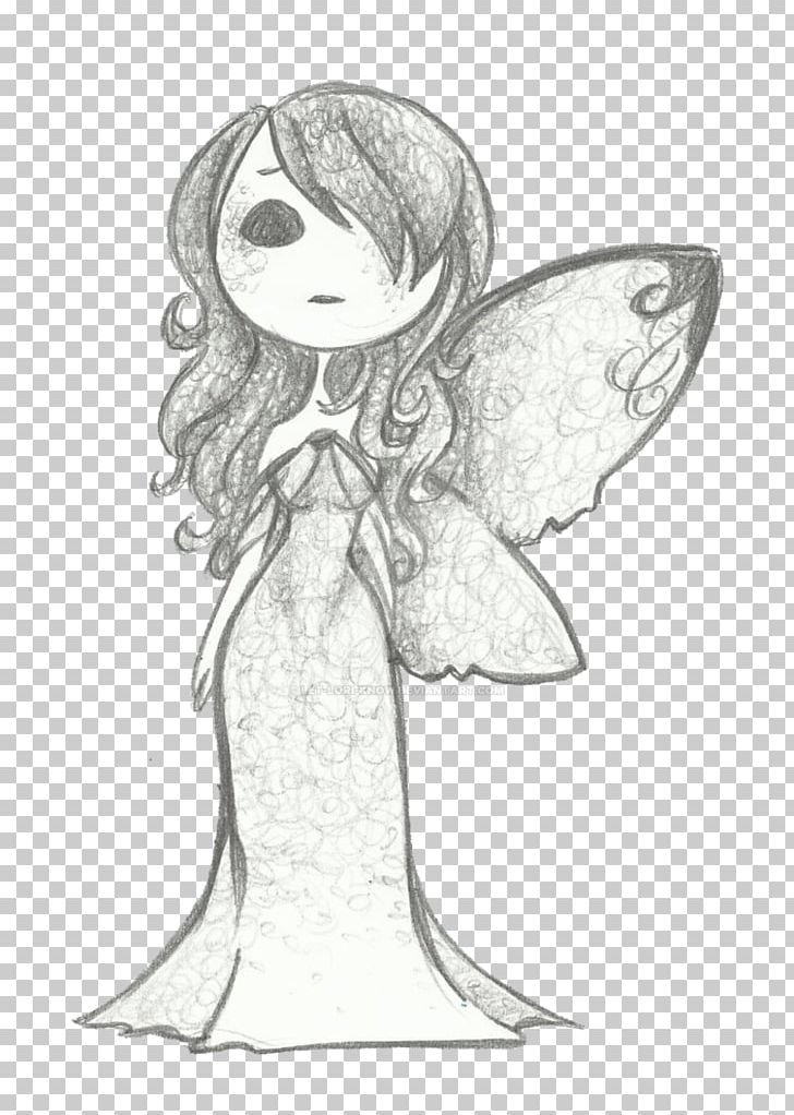 Fairy Line Art Cartoon Sketch PNG, Clipart, Angel, Angel M, Art, Artwork, Black And White Free PNG Download