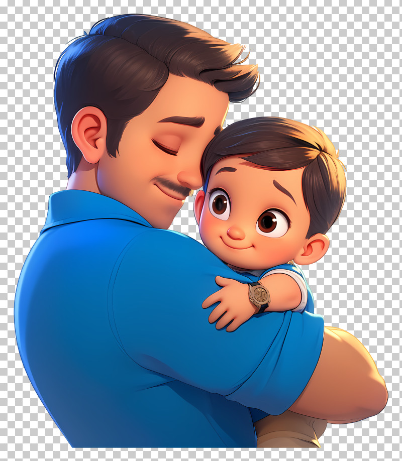 Dad Holding Kid - Father And Son Hugging Affectionately PNG