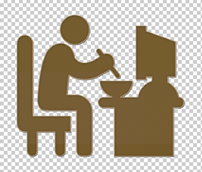 Lunch Icon Daily Job Icon Man Sitting In His Job Desk Eating Lunch Icon PNG, Clipart, Computer Desk, Desk, Eating, Food Truck, Lunch Free PNG Download
