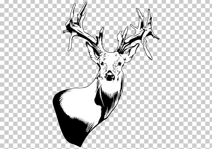 Reindeer Black And White PNG, Clipart, Animals, Antler, Art, Black, Christmas Deer Free PNG Download