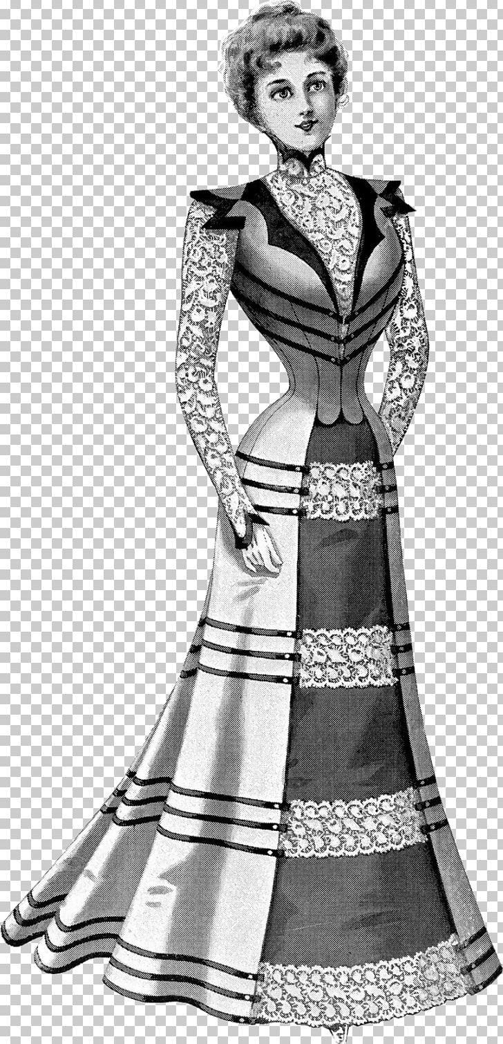 Victorian Era Edwardian Era Victorian Fashion PNG, Clipart, Art, Black And White, Clothing, Coloring Book, Costume Free PNG Download