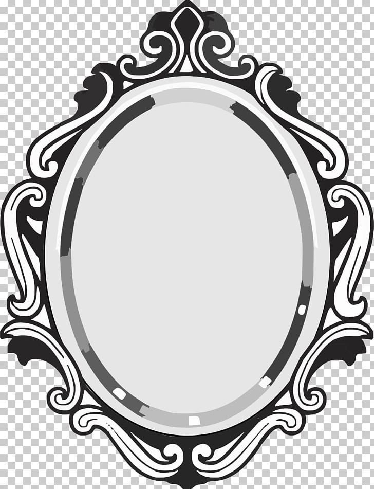 Oval mirror with brown frame, Magic Mirror Queen Mirror, Mirror, furniture,  mirror, picture Frames png