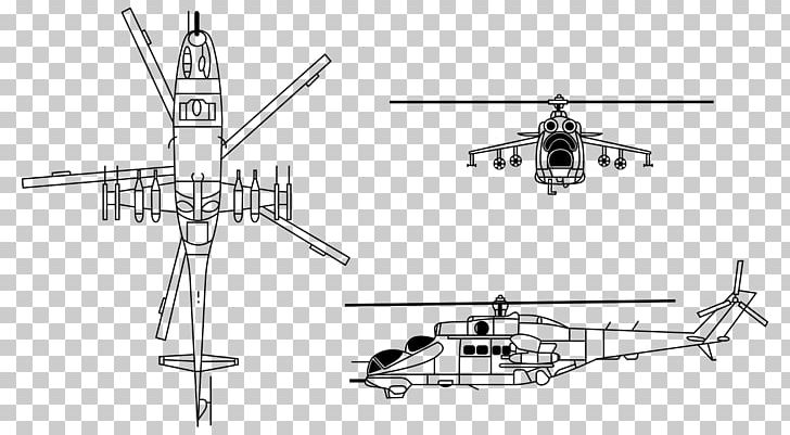 Mi-24 Helicopter Rotor Mil Mi-8 Attack Helicopter PNG, Clipart, Aircraft, Angle, Artwork, Attack Helicopter, Black And White Free PNG Download