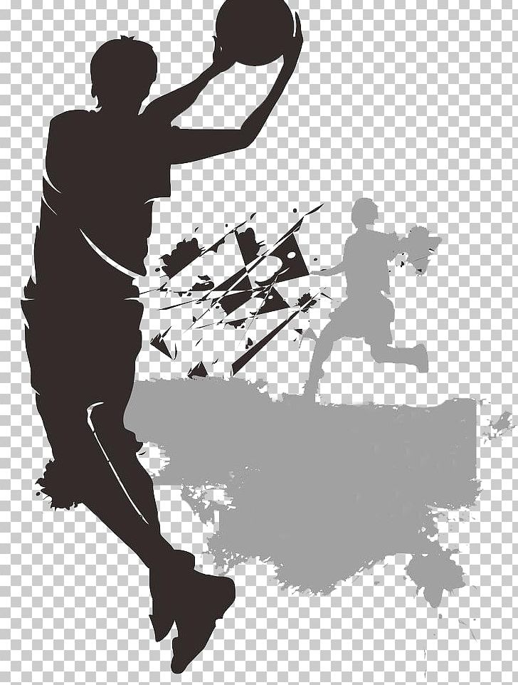 Silhouette Sport Basketball Illustration PNG, Clipart, Advertisement Poster, Art, Black And White, Decora, Encapsulated Postscript Free PNG Download
