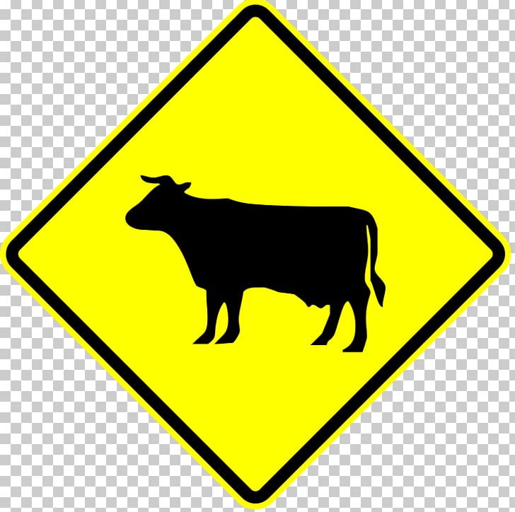 Cattle Traffic Sign Road Warning Sign PNG, Clipart, Area, Black And White, Carriageway, Cattle, Cattle Like Mammal Free PNG Download