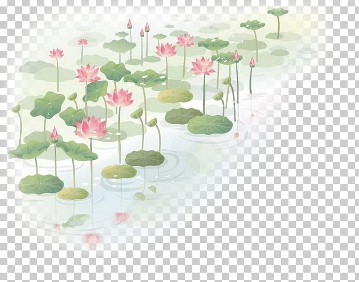 Wall Decal Flower Nelumbo Nucifera PNG, Clipart, Cartoon, Chinese, Chinese Style, Drawing, Flowerpot Free PNG Download