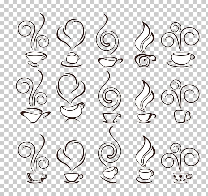 Coffee Cup Espresso Tea PNG, Clipart, Angle, Black And White, Body Jewelry, Cafe, Circle Free PNG Download