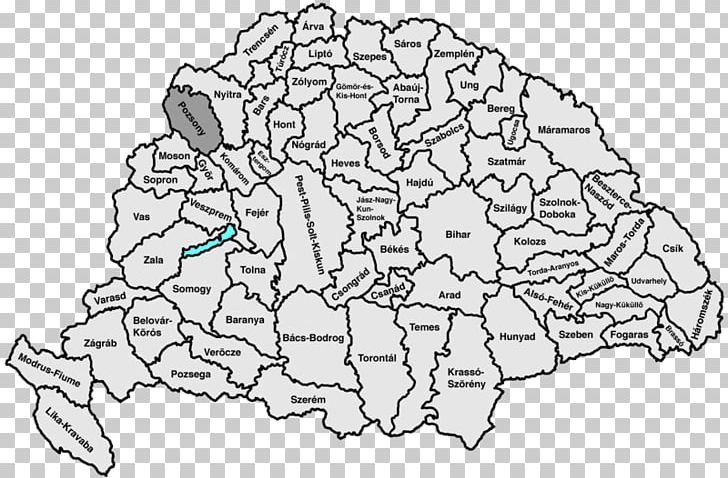Counties Of The Kingdom Of Hungary Liptó County Bács-Bodrog County Bihar County Csongrád County PNG, Clipart, Angle, Area, Black And White, Counties Of The Kingdom Of Hungary, County Free PNG Download